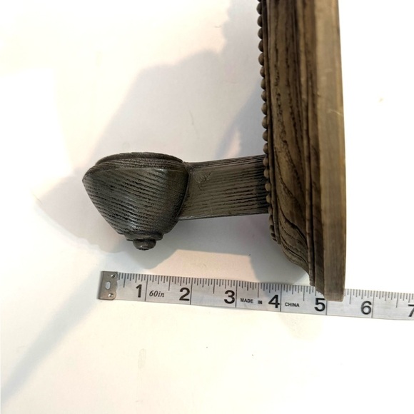 Vintage Homco Gray Weathered Wood Fruit Sconce Candle Holders - Pair (1975) - Picture 4 of 9